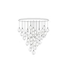 Pendant Light, Ceramic Flower Shades, Brass & White, G9 LED