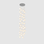 Pendant Light, Ceramic Flower Shades, Brass & White, G9 LED