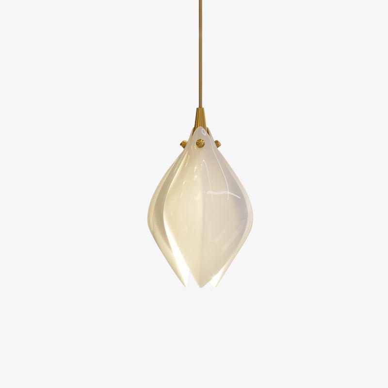 Pendant Light, Ceramic Flower Shades, Brass & White, G9 LED
