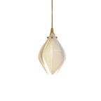 Pendant Light, Ceramic Flower Shades, Brass & White, G9 LED