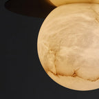 Nyvelyra Sphere Alabaster Pendant Light, Brass Finish, G9 Socket Fitting
