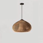 Rattan Pendant Light, Handwoven Shade, Wood Body, E27