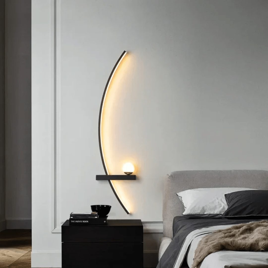 Væglampe i messing, bueformet design, med to LED-pærer til gange