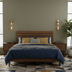 Glass tube wall lamp in brass with hand-blown white globe shades