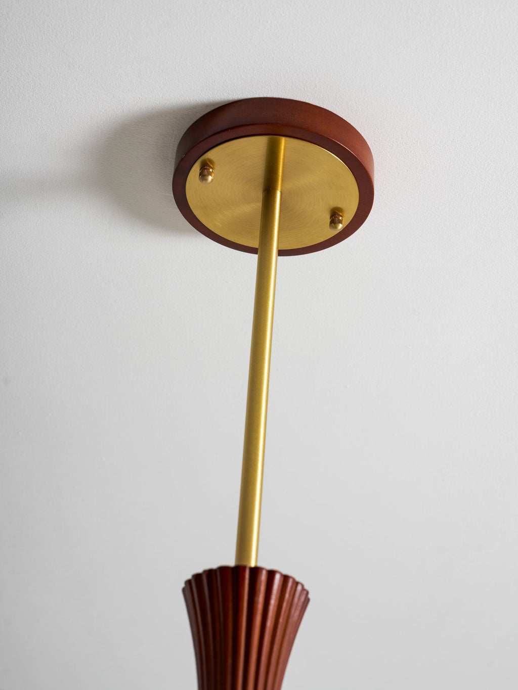 Chandelier, Persimmon Brass & Wood, White Glass Shades, E26/E27