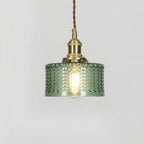 Vintage-inspireret pendel, messingfinish, 12 tommer, glat glasskærm
