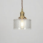 Vintage-inspireret pendel, messingfinish, 12 tommer, glat glasskærm