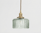 Vintage-inspireret pendel, messingfinish, 12 tommer, glat glasskærm