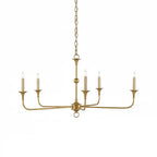 Candle chandelier shown in brass finish