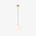Opal glass globe pendants grouped as an architectural feature