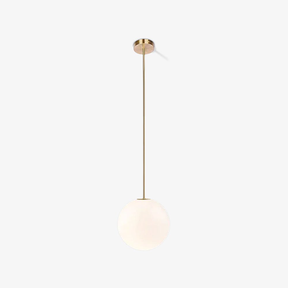 Opal glass globe pendants grouped as an architectural feature