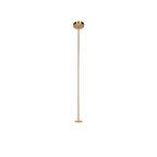 Opal Glass Globe Pendant Light, Brass Rod, Mouth-Blown, E27