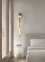 Glasrør Væglampe, Blæste Glasglobusser, Messingfinish, G4 LED