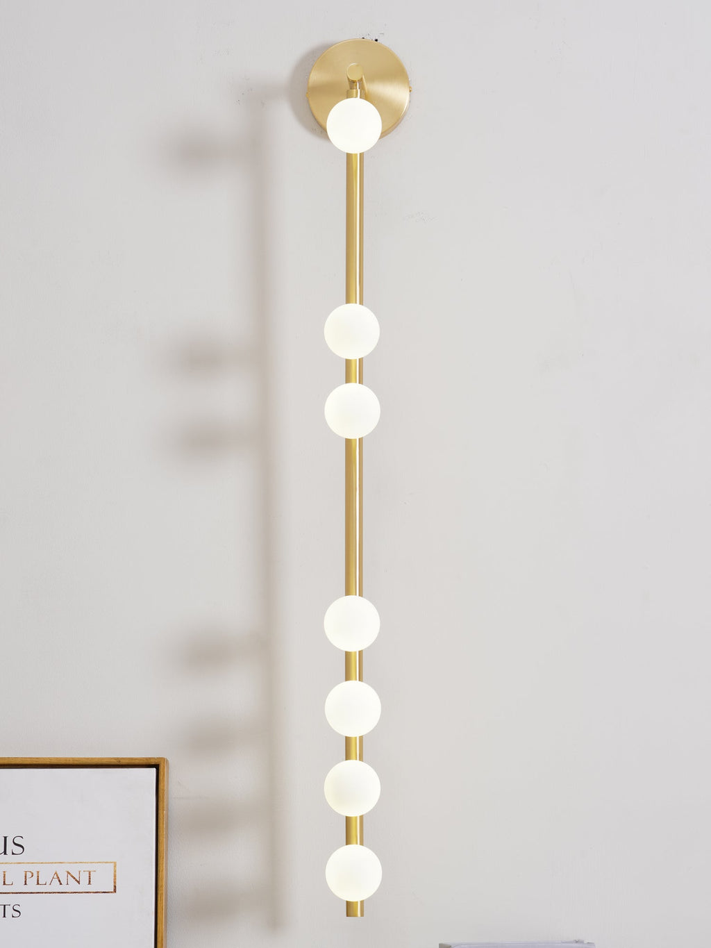 Glasrør Væglampe, Blæste Glasglobusser, Messingfinish, G4 LED