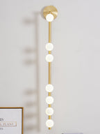 Glasrør Væglampe, Blæste Glasglobusser, Messingfinish, G4 LED