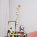 Glasrør Væglampe, Blæste Glasglobusser, Messingfinish, G4 LED