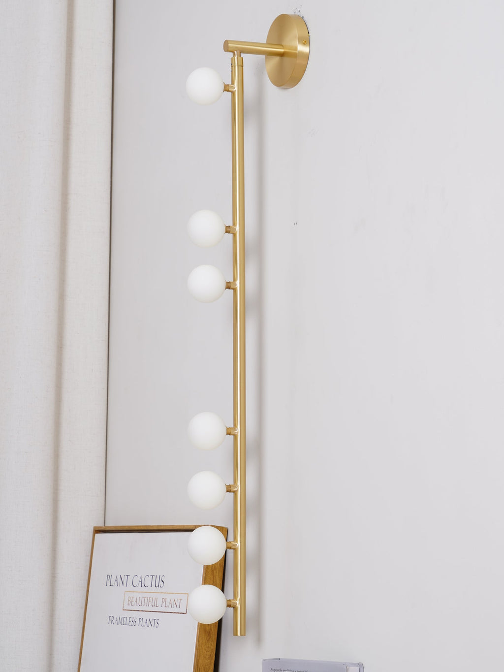 Glasrør Væglampe, Blæste Glasglobusser, Messingfinish, G4 LED