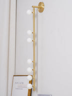 Glasrør Væglampe, Blæste Glasglobusser, Messingfinish, G4 LED