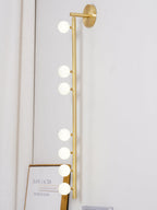 Glasrør Væglampe, Blæste Glasglobusser, Messingfinish, G4 LED