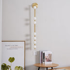 Glasrør Væglampe, Blæste Glasglobusser, Messingfinish, G4 LED