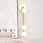 Glasrør Væglampe, Blæste Glasglobusser, Messingfinish, G4 LED