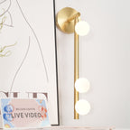 Glasrør Væglampe, Blæste Glasglobusser, Messingfinish, G4 LED