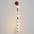 Glasrør Væglampe, Blæste Glasglobusser, Messingfinish, G4 LED