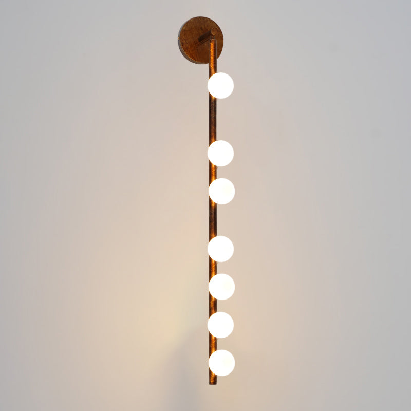 Glasrør Væglampe, Blæste Glasglobusser, Messingfinish, G4 LED