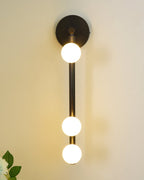 Glasrør Væglampe, Blæste Glasglobusser, Messingfinish, G4 LED