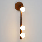 Glasrør Væglampe, Blæste Glasglobusser, Messingfinish, G4 LED
