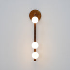 Glasrør Væglampe, Blæste Glasglobusser, Messingfinish, G4 LED