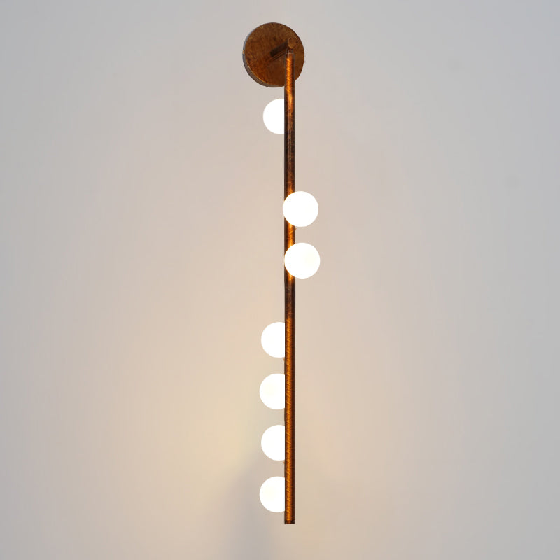 Glasrør Væglampe, Blæste Glasglobusser, Messingfinish, G4 LED