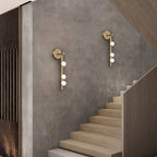 Glasrør Væglampe, Blæste Glasglobusser, Messingfinish, G4 LED