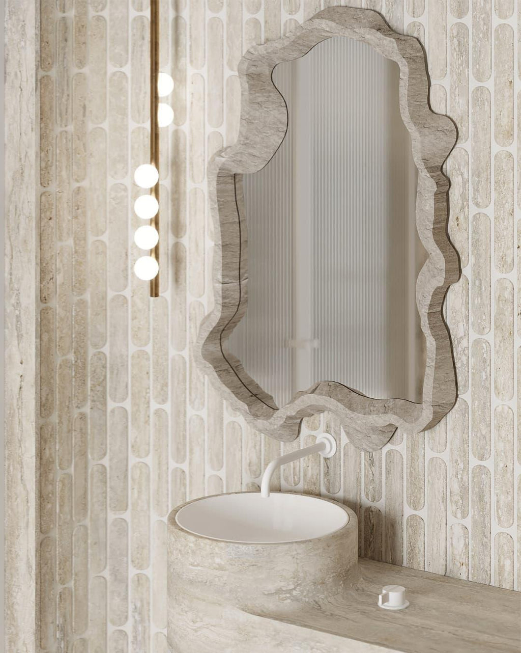 Glasrør Væglampe, Blæste Glasglobusser, Messingfinish, G4 LED