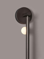 Glasrør Væglampe, Blæste Glasglobusser, Messingfinish, G4 LED