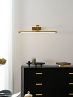 Rechargeable gold frame light casting glare-free light on a painting