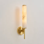 Brindisi Wall Sconce, White Alabaster Shade, Brass or Black, E14