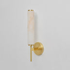 Brindisi Wall Sconce, White Alabaster Shade, Brass or Black, E14