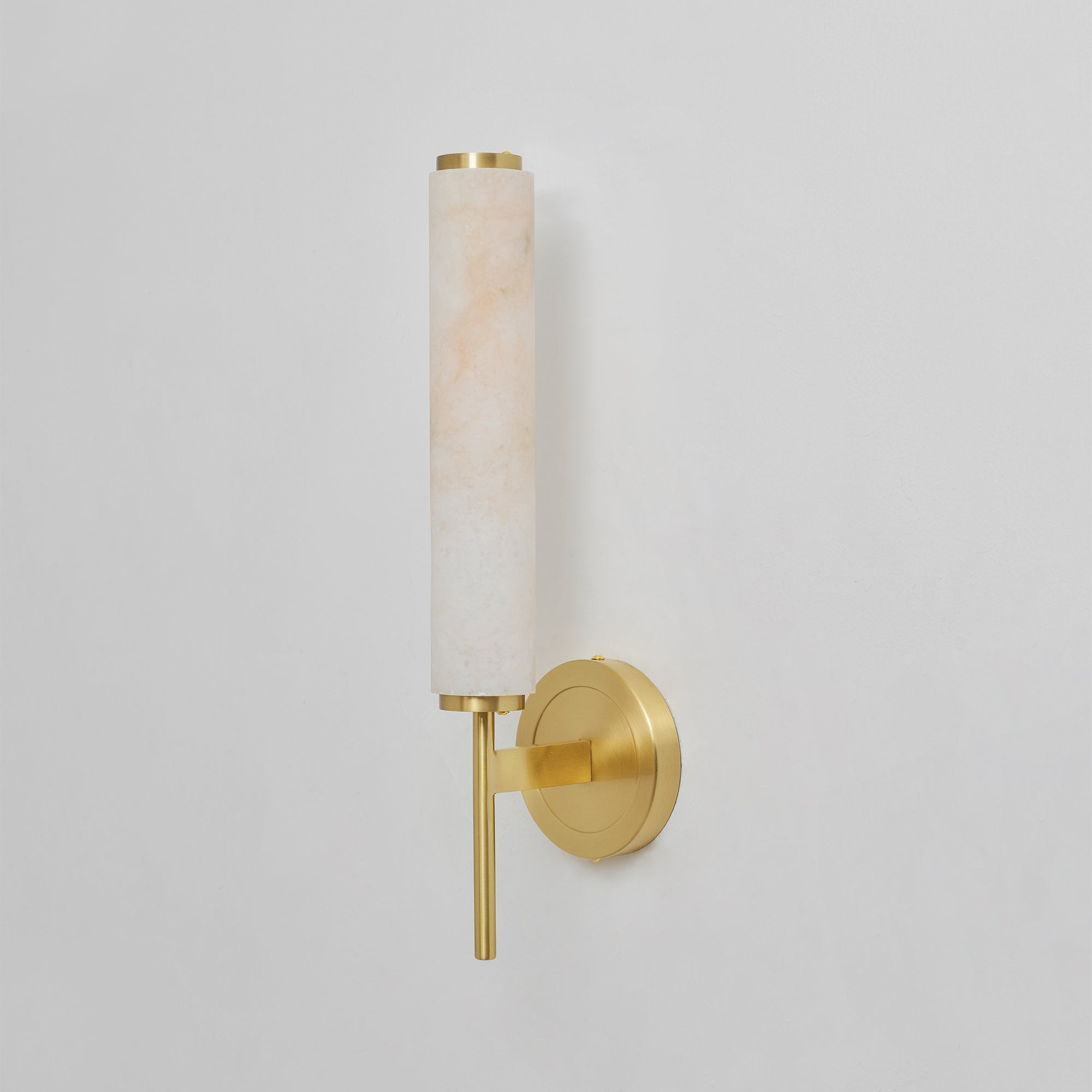 Brindisi Wall Sconce, White Alabaster Shade, Brass or Black, E14