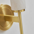 Brindisi Wall Sconce, White Alabaster Shade, Brass or Black, E14