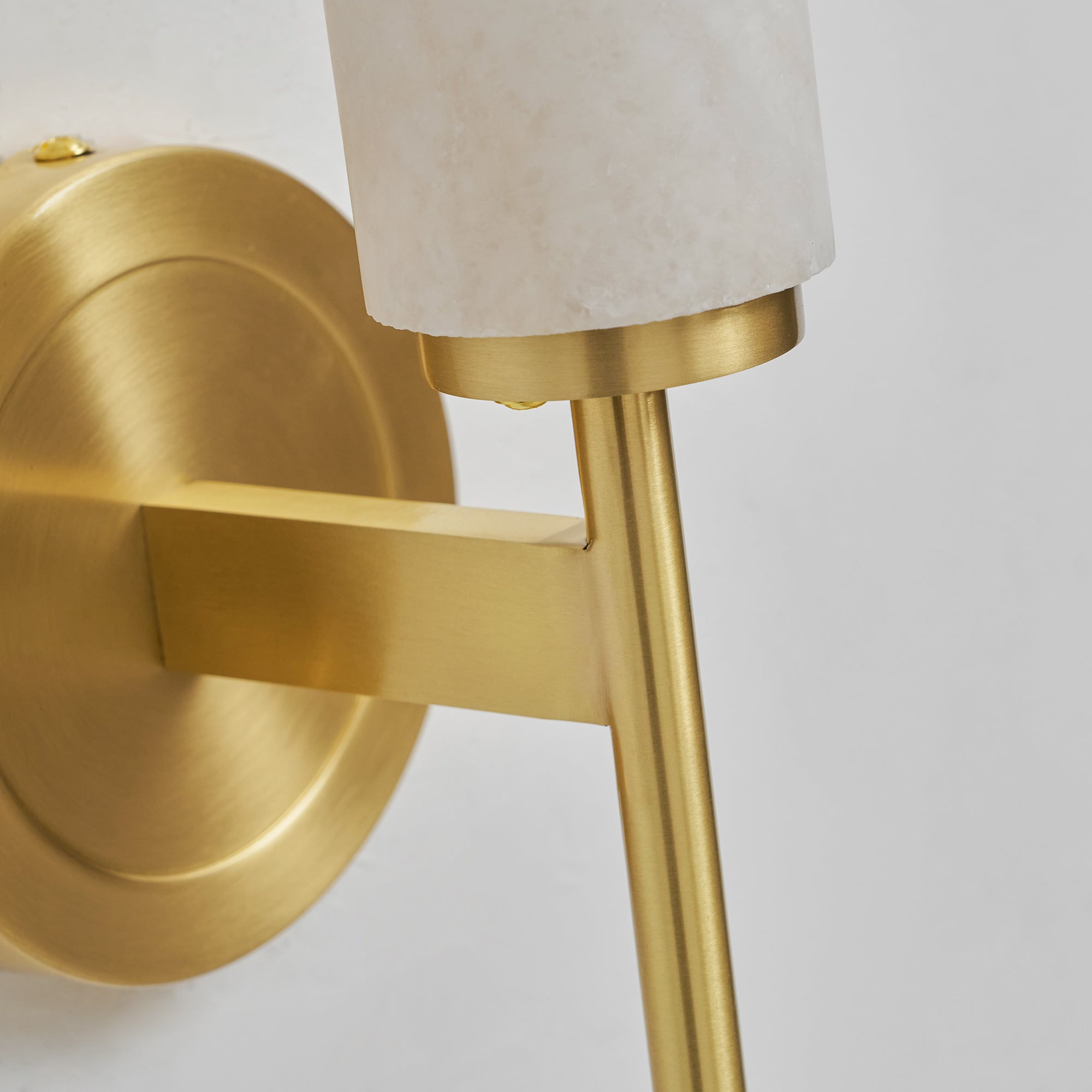 Brindisi Wall Sconce, White Alabaster Shade, Brass or Black, E14
