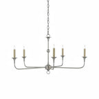 Candle chandelier brushed nickel finish detail