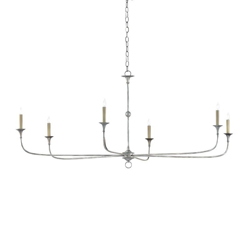 Candle chandelier shown in brushed nickel finish