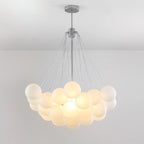 Frosted Glass Globe Bubble Chandelier, Gold, Black or Chrome, 19 to 73 Heads