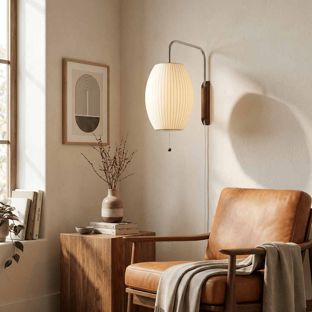 Round white sphere wall sconce on plain background showing full form