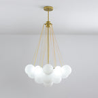 Frosted Glass Globe Bubble Chandelier, Gold, Black or Chrome, 19 to 73 Heads