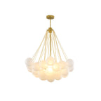 Frosted Glass Globe Bubble Chandelier, Gold, Black or Chrome, 19 to 73 Heads