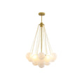 Frosted Glass Globe Bubble Chandelier, Gold, Black or Chrome, 19 to 73 Heads