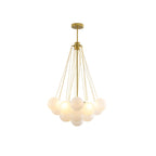 Frosted Glass Globe Bubble Chandelier, Gold, Black or Chrome, 19 to 73 Heads