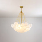 Boblekrone, håndmatte glasglobuser, guld eller sort, E27